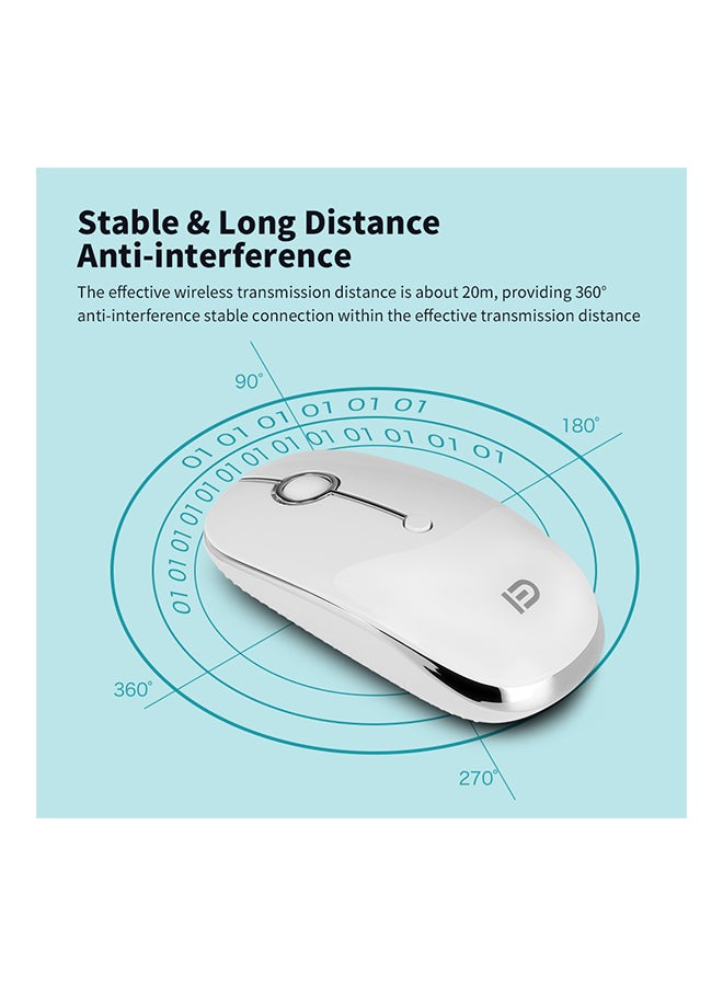 FD 2.4G USB Type C 2000DPI Wireless Mouse Silver - Image 2