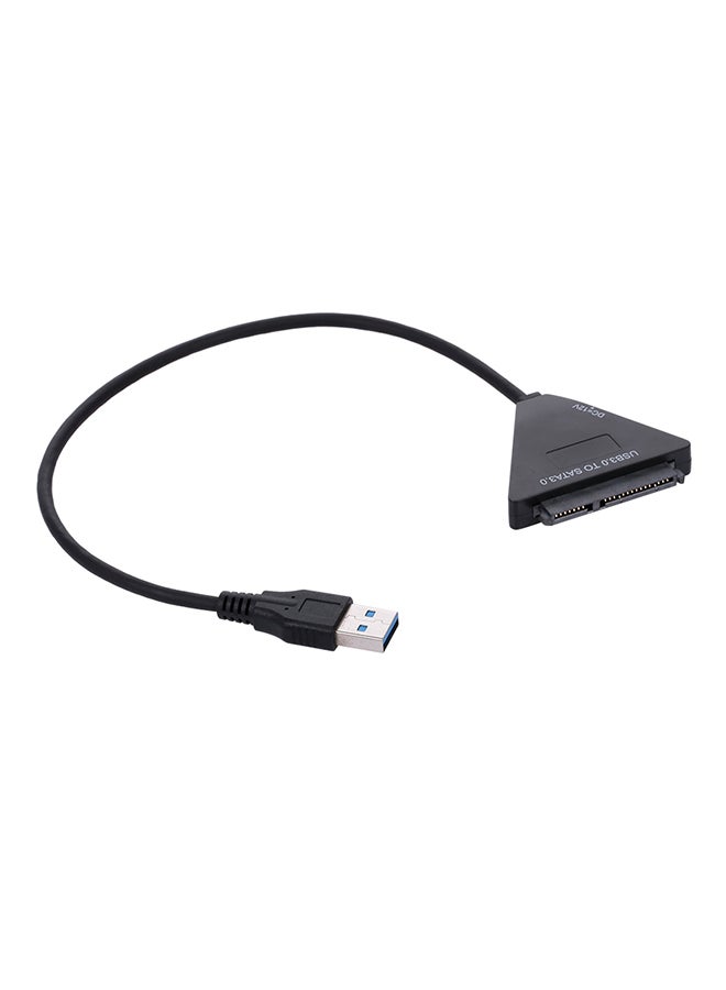 USB 3.0 to 3.0 to SATA SSD Converter Adapter Cable Black - Image 1