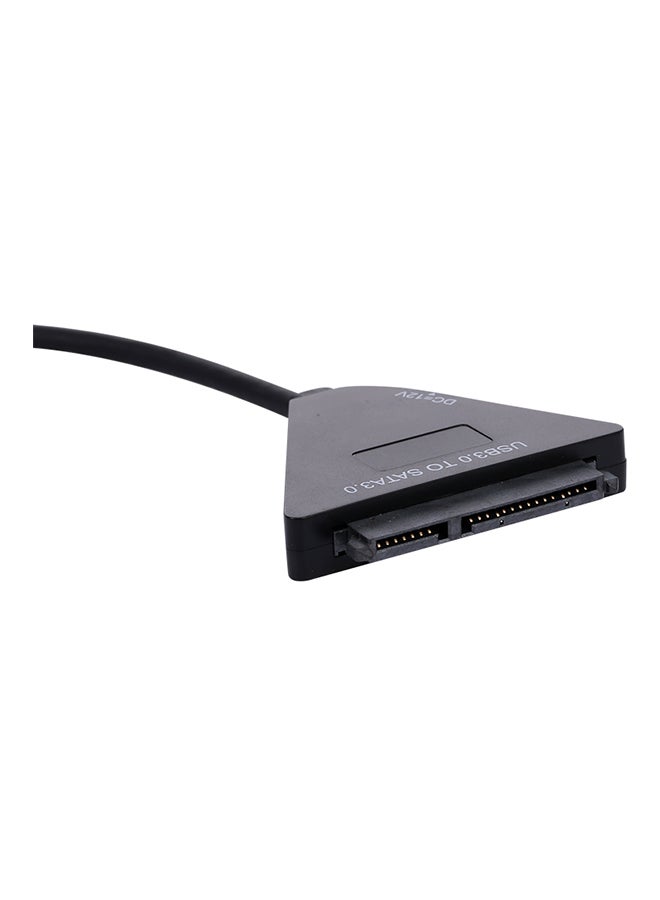 USB 3.0 to 3.0 to SATA SSD Converter Adapter Cable Black - Image 2