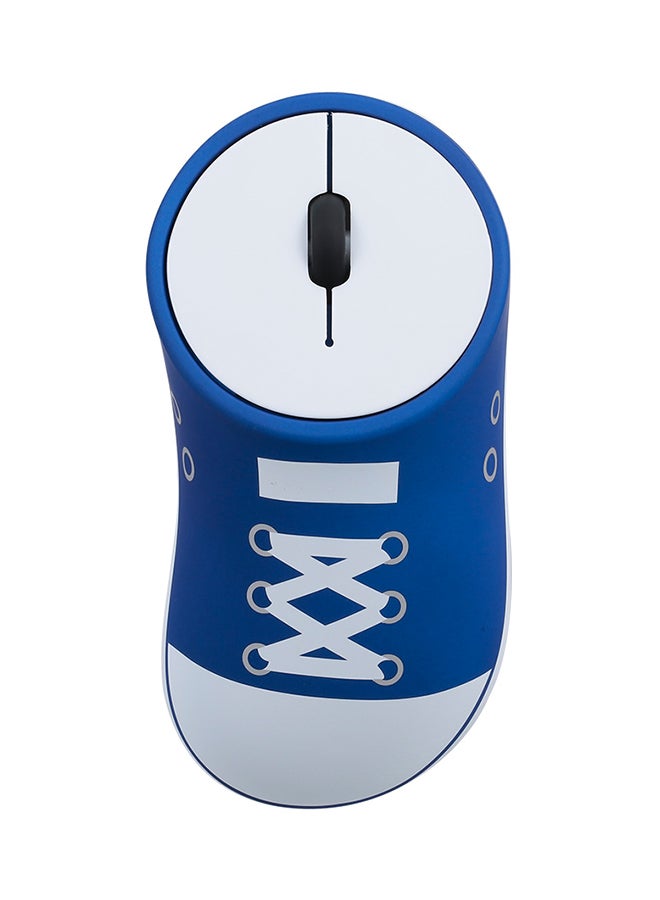 2.4G Wireless Silent Click Rechargeable Sneaker Mouse Blue/White  - Image 1