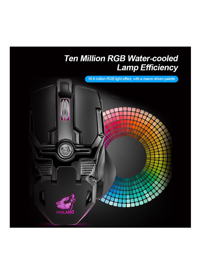 فري وولف ماوس ألعاب V15 ميكانيكي سلكي بإضاءة LED أسود  - Image 2