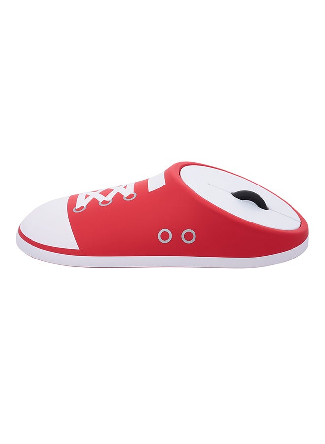 2.4G Wireless Silent Click Rechargeable Sneaker Mouse Red/White 