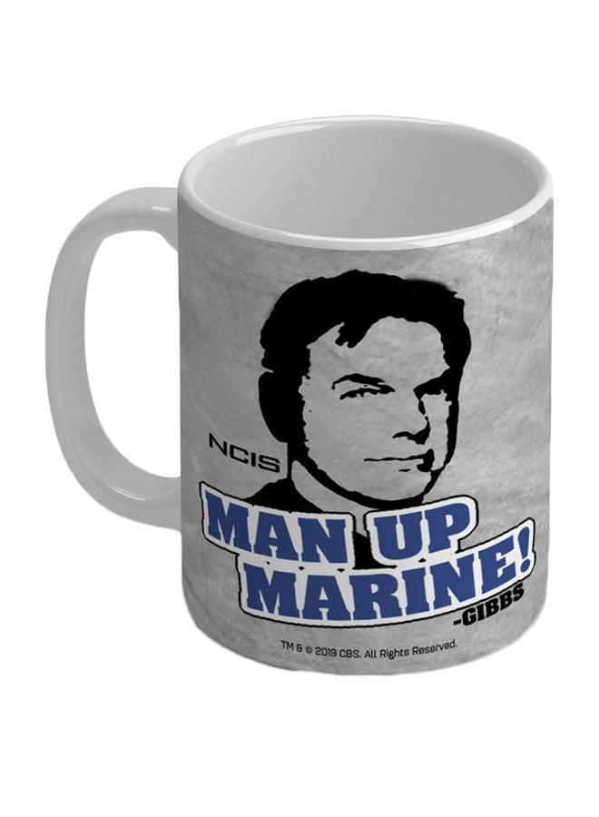 Wackylicious Ncis: Man Up Marine Coffee Mug Grey 8.2 x 9.5cm - Image 1