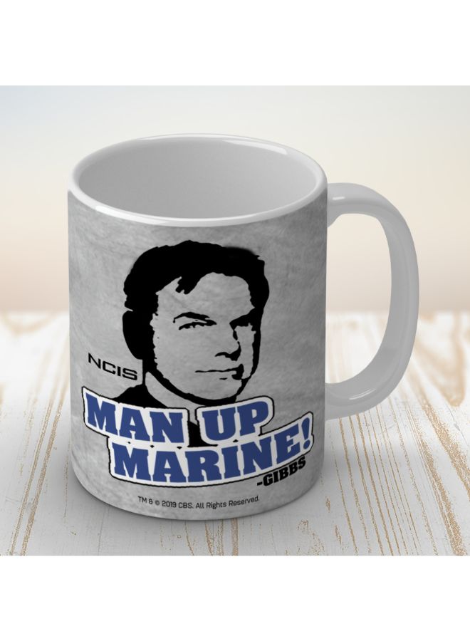 Wackylicious Ncis: Man Up Marine Coffee Mug Grey 8.2 x 9.5cm - Image 2