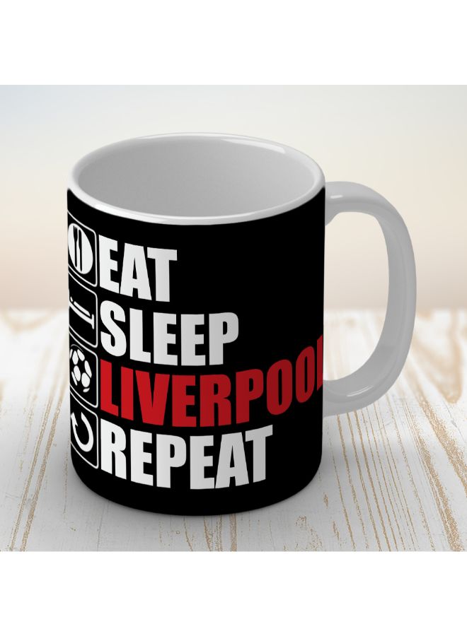 Wackylicious Liverpool F.C.: Eat Sleep Liverpool Repeat Coffee Mug Multicolour 8.2 x 9.5cm - Image 2