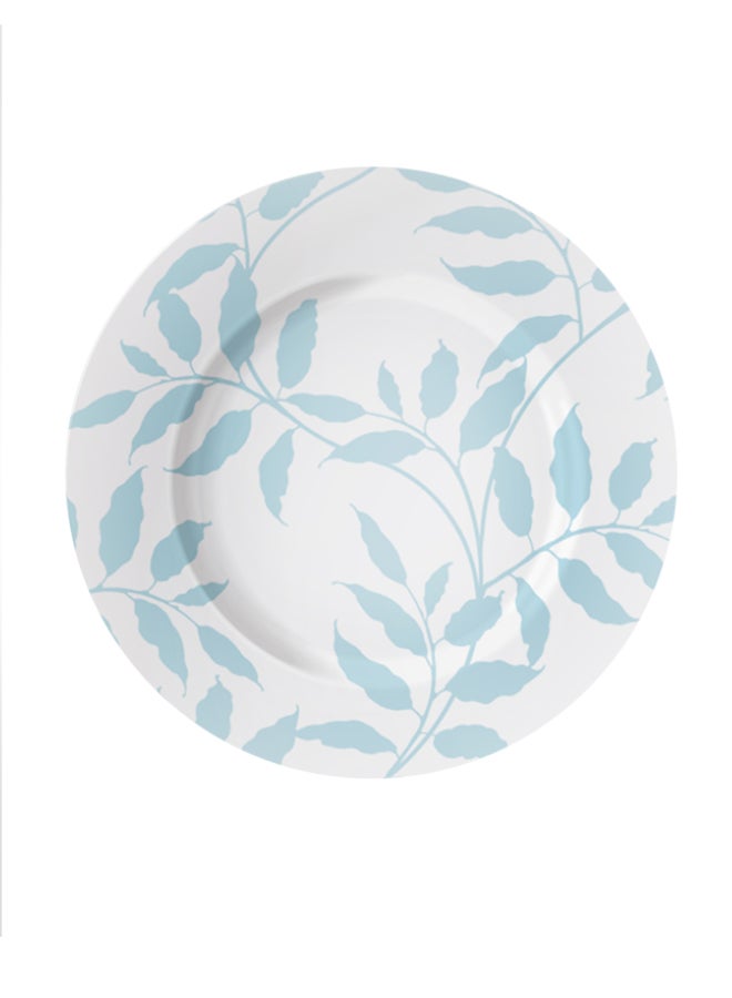 Wackylicious Linda Wood: Floral Pattern Plate Light Blue/White 10inch - Image 1
