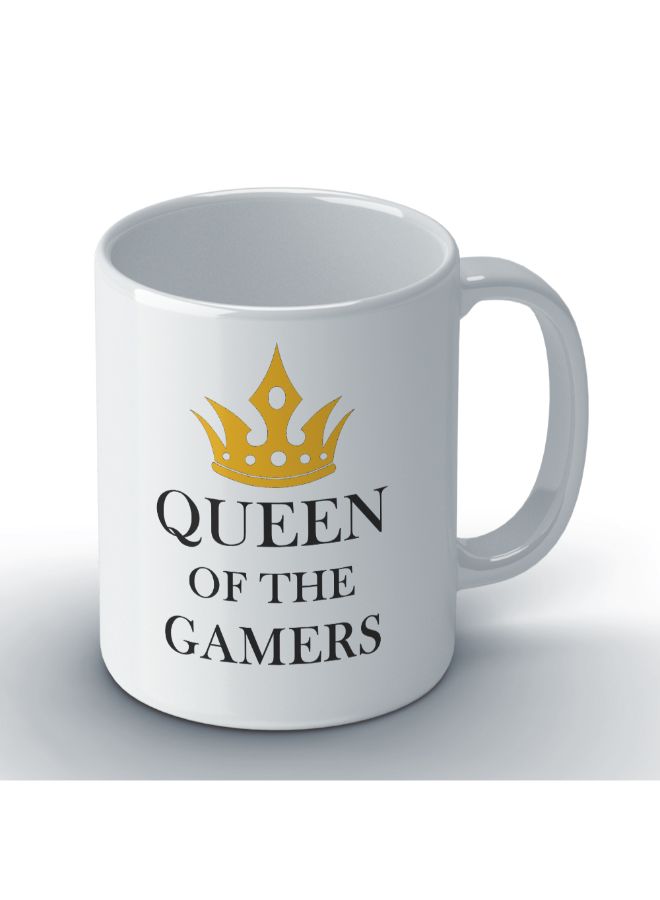 Wackylicious Gaming: Queen Of The Gamers Printed Coffee Mug White - Image 2