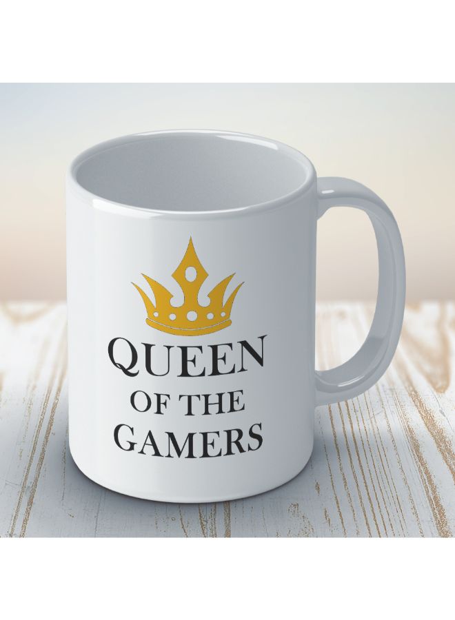 Wackylicious Gaming: Queen Of The Gamers Printed Coffee Mug White - Image 3