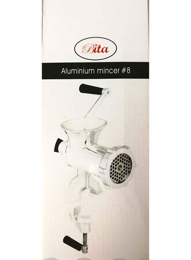 BITA Aluminium Meat Mincer Silver/White 8centimeter  - Image 2