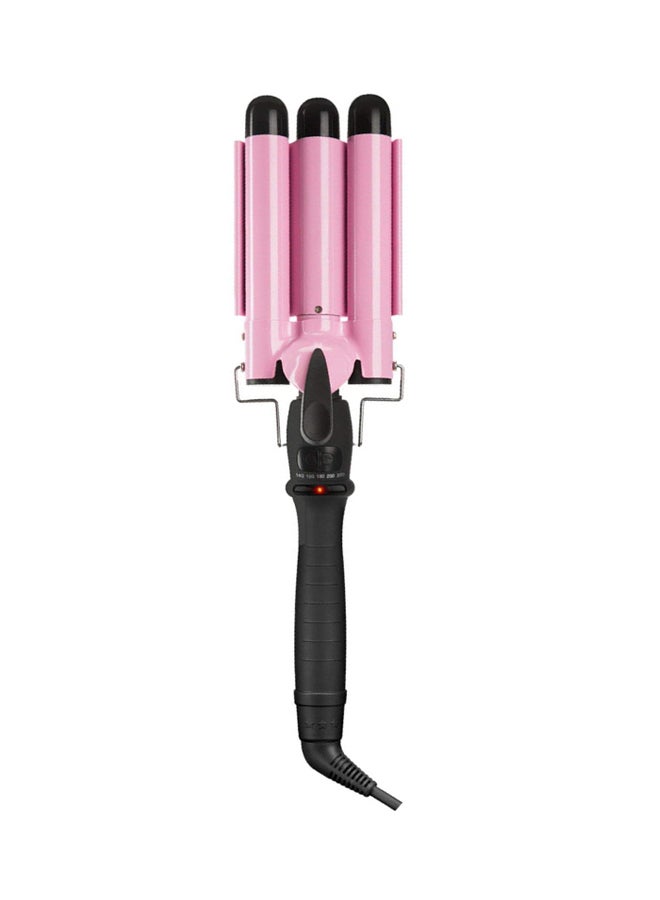 5 Gear Adjust 3 Tubes Spiral Rotating Hair Curling Roller Pink - Image 1