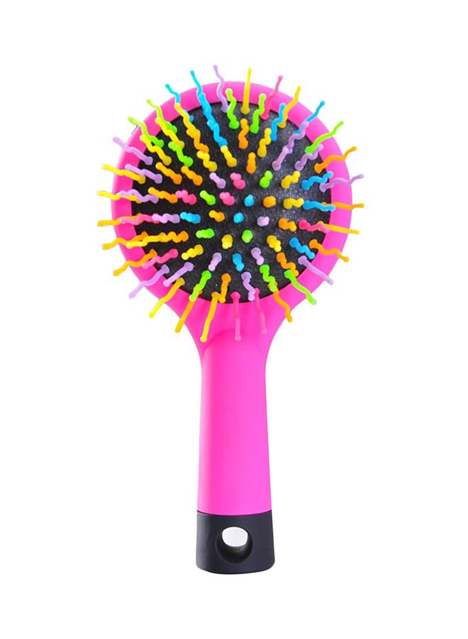 Rainbow Volume Anti-Static Hair Curl Straight Massage Brush Comb Pink 150 x 75 x 25mm - Image 1