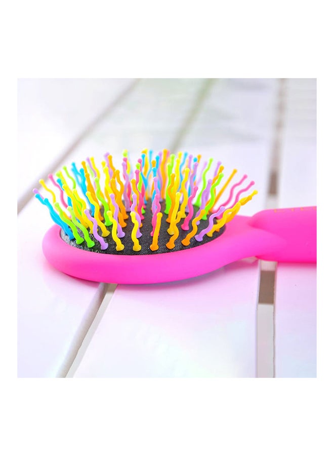 Rainbow Volume Anti-Static Hair Curl Straight Massage Brush Comb Pink 150 x 75 x 25mm - Image 2