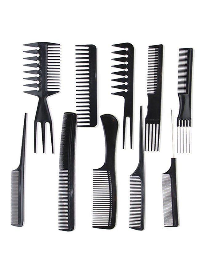 مجموعة أمشاط احترافية مضادة للكهرباء الساكنة مكونة من 10 قطع أسود - Image 2