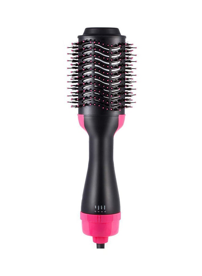 Multifunctional Hot Air Comb Negative Ion Hair Straight Dryer Curler Black/Pink 33.5 x 7.5cm