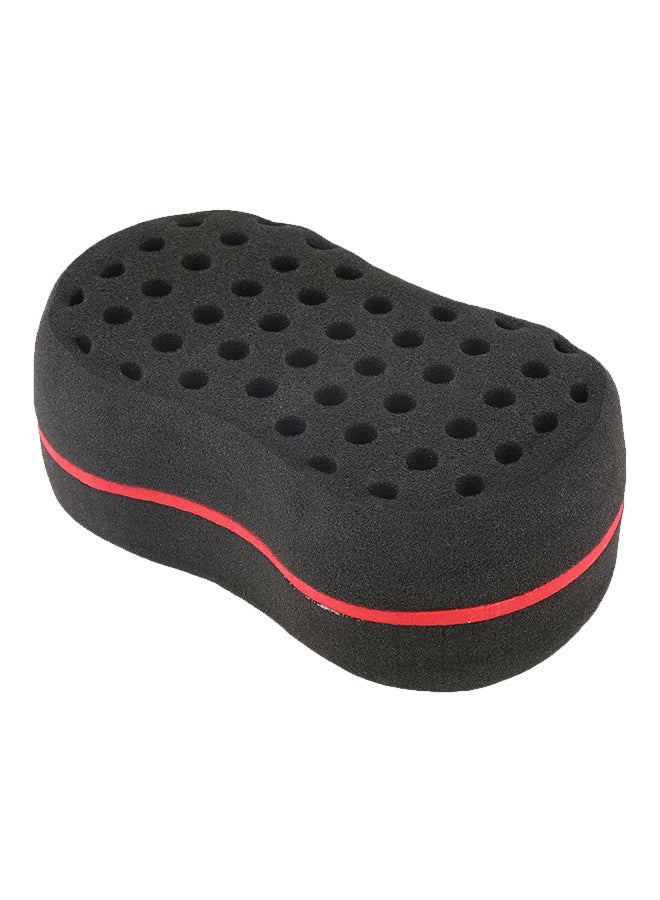 Generic Multiholes Barber Hair Brush Oval Sponge Locking Twist Coil Afro Curl Wave Black 190 X 115 X 65 - Image 1
