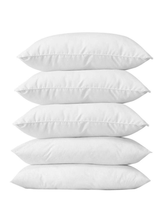 Comfy 5-Piece Solid Colour Pillows Set Cotton White 120 x 50centimeter 