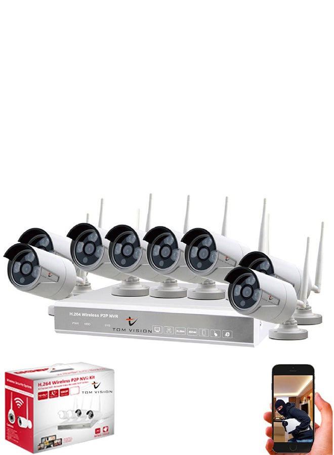 تومفيجن مجموعة كاميرات مراقبة مكونة من 8 قطع بدقة كاملة عالية الوضوح تدعم نظام الرؤية الليلية بالأشعة تحت الحمراء - Image 5