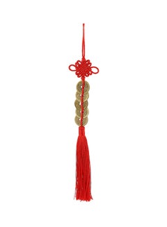 China Mascot Chinese Knot Nostalgic Copper Rose Gift Tassel Red/Golden 28x5x1cm