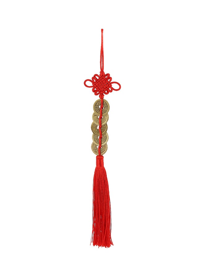 Generic - China Mascot Chinese Knot Nostalgic Copper Rose Gift Tassel Red/Golden 28x5x1cm - Image 1