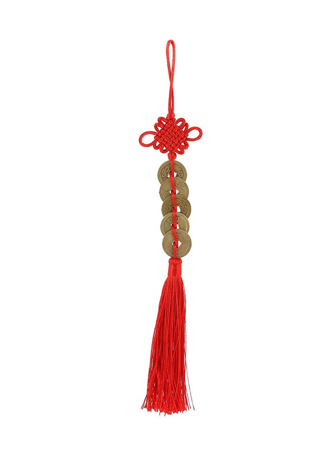 Generic - China Mascot Chinese Knot Nostalgic Copper Rose Gift Tassel Red/Golden 28x5x1cm - Image 1