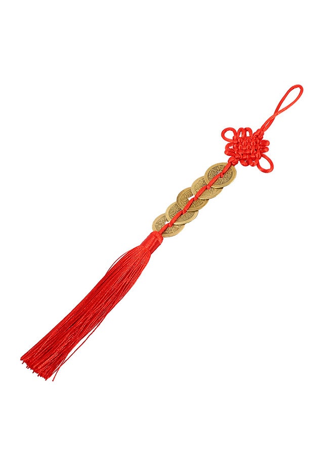 Generic - China Mascot Chinese Knot Nostalgic Copper Rose Gift Tassel Red/Golden 28x5x1cm - Image 1