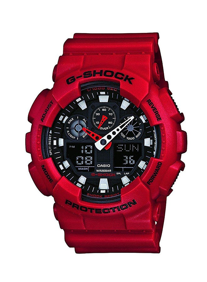 G-SHOCK men Resin Analog/Digital Wrist Watch GA-100B-4ADR - Image 1