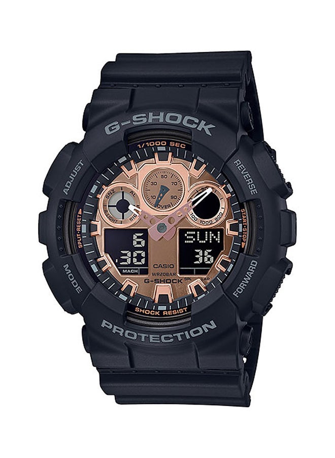 جي شوك ساعة يد بعقارب/ رقمية وبسوار من الراتنج طراز GA-100MMC-1ADR men - Image 1