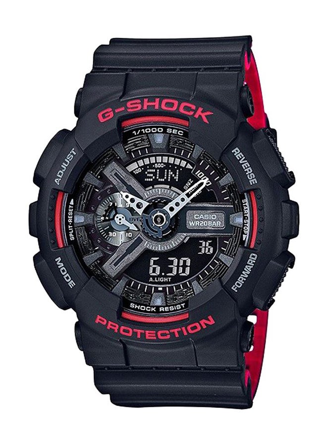 G-SHOCK Men's Round Shape Resin Band Analog & Digital Wrist Watch - Black - GA-110HR-1ADR  - Image 1