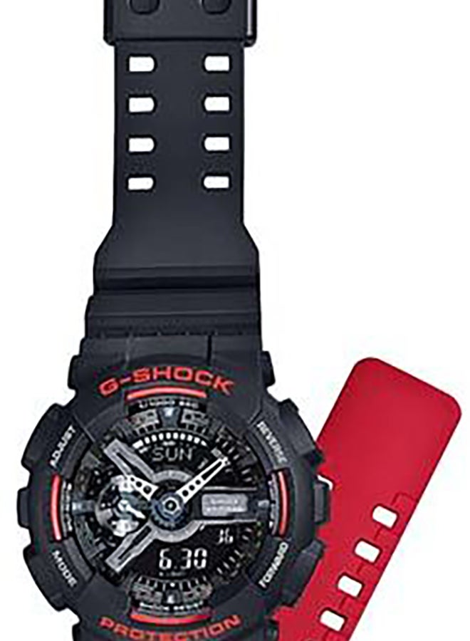 G-SHOCK Men's Round Shape Resin Band Analog & Digital Wrist Watch - Black - GA-110HR-1ADR  - Image 3