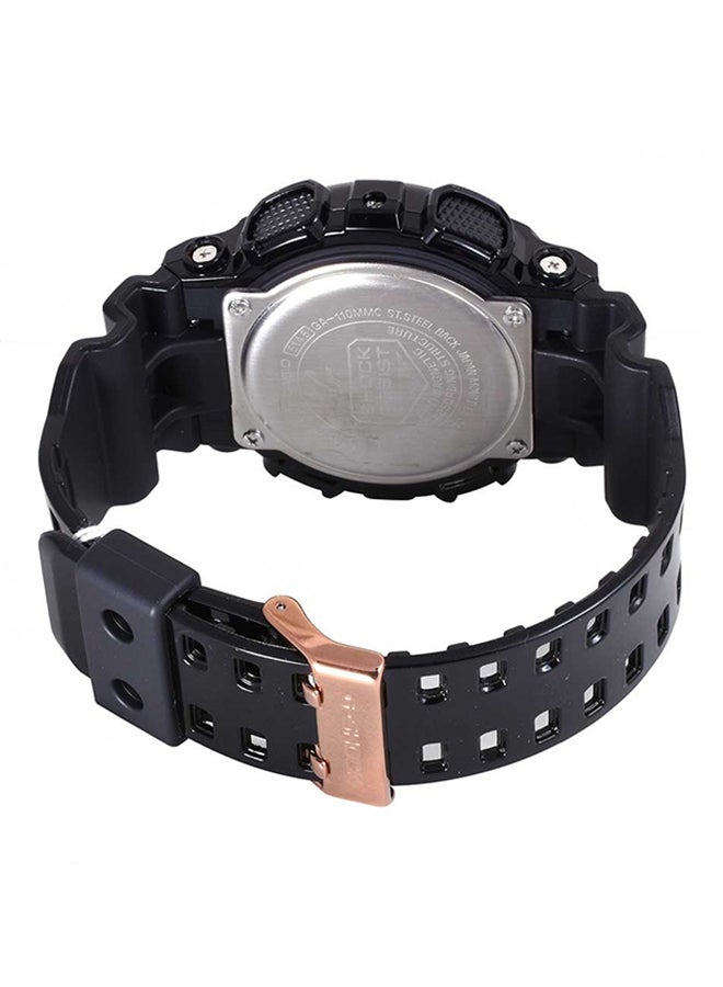 جي شوك ساعة يد رقمية وبعقارب بسوار من الراتنج وتصميم دائري - طراز GA-110MMC-1ADR، لون أسود للرجال - Image 2