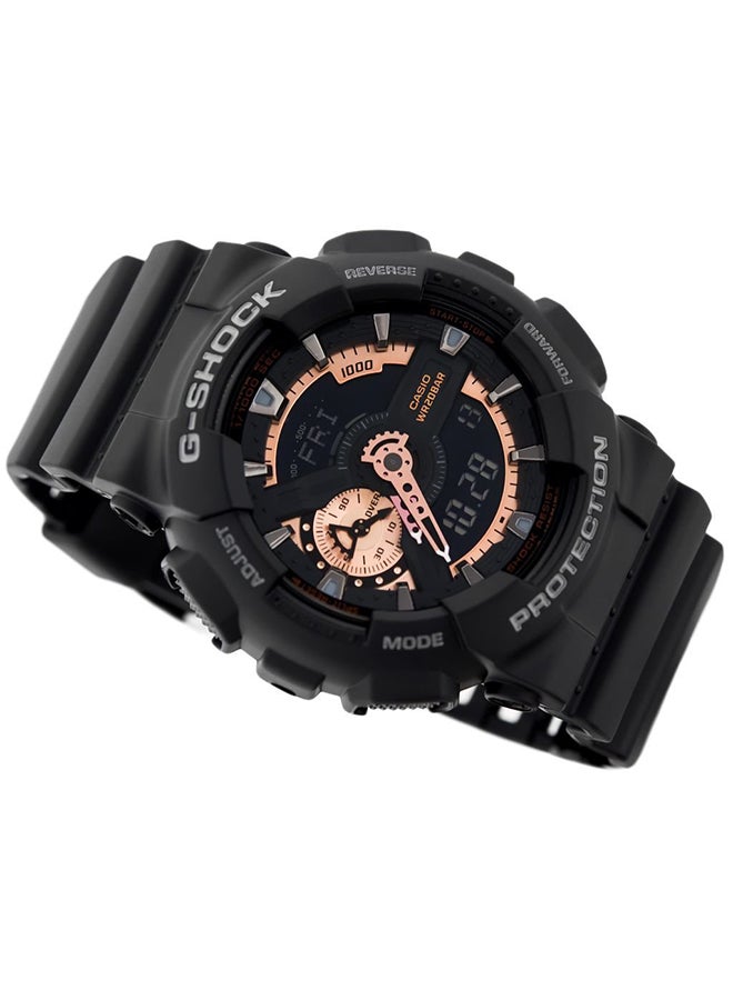 جي شوك ساعة يد بعقارب/ رقمية وبسوار من الراتنج طراز GA-110RG-1ADR men - Image 3