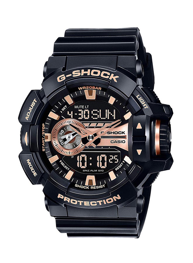 جي شوك ساعة يد بعقارب/ رقمية وبسوار من الراتنج طراز GA-400GB-1A4DR men - Image 1
