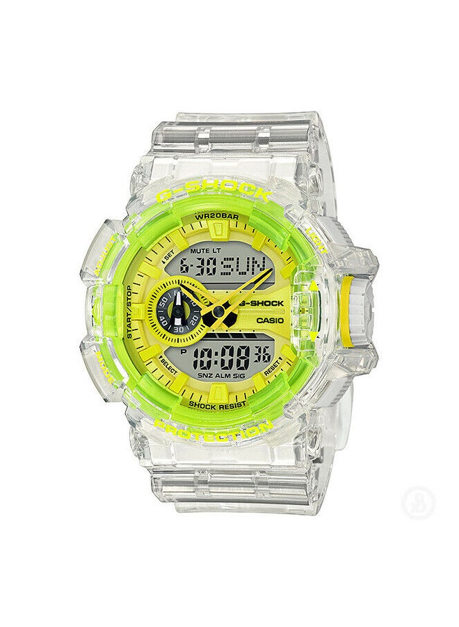 G-SHOCK - Men's Round Shape Resin Band Analog & Digital Wrist Watch - Clear - GA-400SK-1A9DR - Image 1