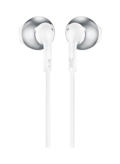 JBL Tune 205 In-Ear Wired Headphones With Carrying Pouch - Pure Bass - 1 Button Remote - Built In Mic - Comfort Fit White/Silver  - Image 2