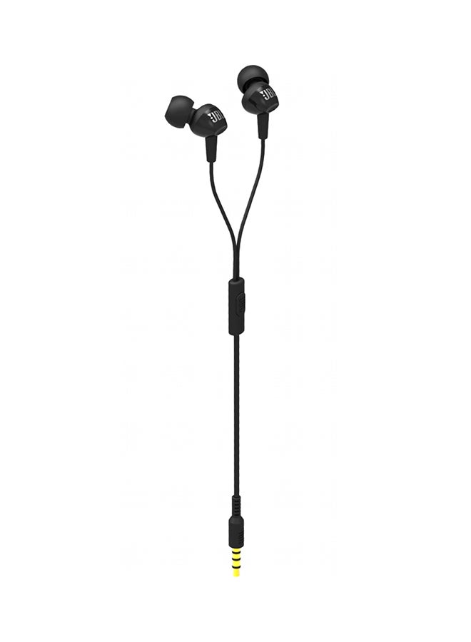 JBL C100Si In-Ear Earphones With Microphone For Huawei Xiaomi Samsung Smartphone Computer Black  - Image 1