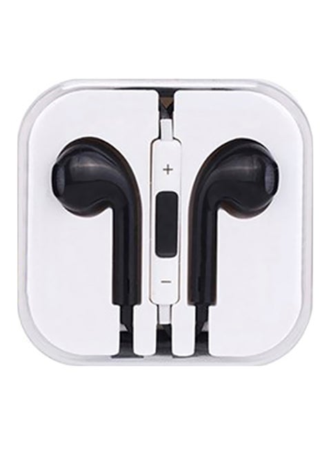Smartphone Wired Control In-Ear Earphone With Remote And Mic For Iphone 5/6 Black