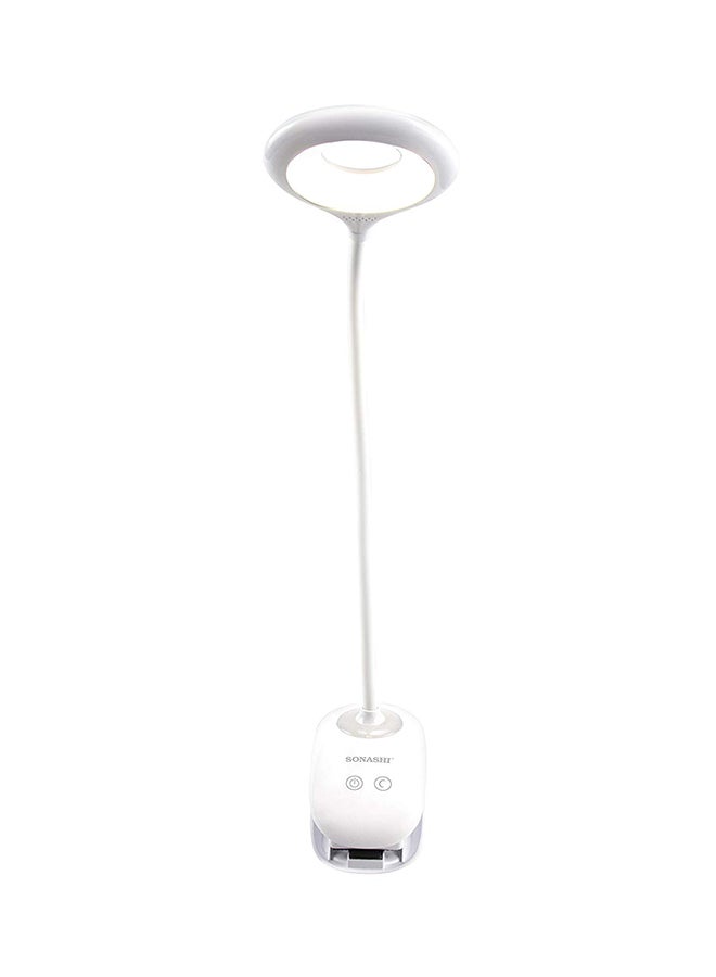 SONASHI Rechargeable LED Clip Lamp with USB Fast Charging  3 Light Modes with Operating Time of 2H6H and 12H  1200mAh Battery  Adjustable Holding Tube and Comfortable Design STL-006 White 45cm  - Image 2