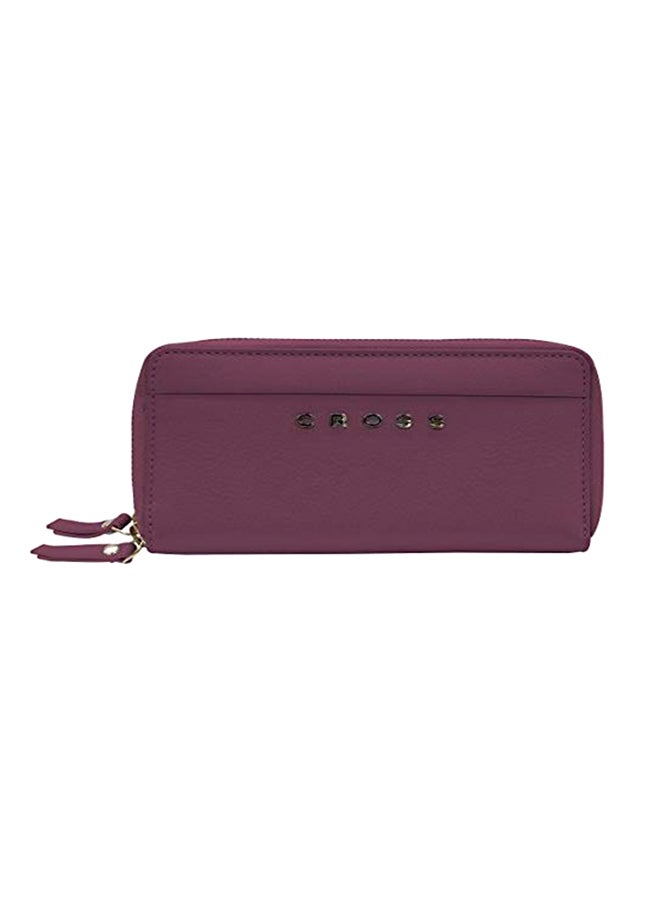 Cross Double Zip Around Wallet Purple 