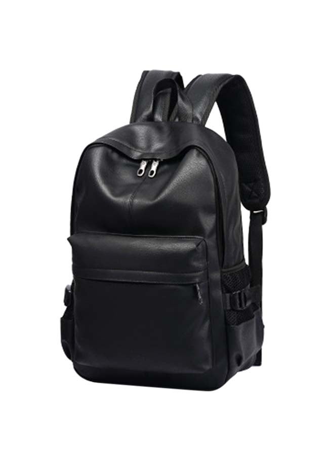 Trendy Leather Backpack Black  - Image 4