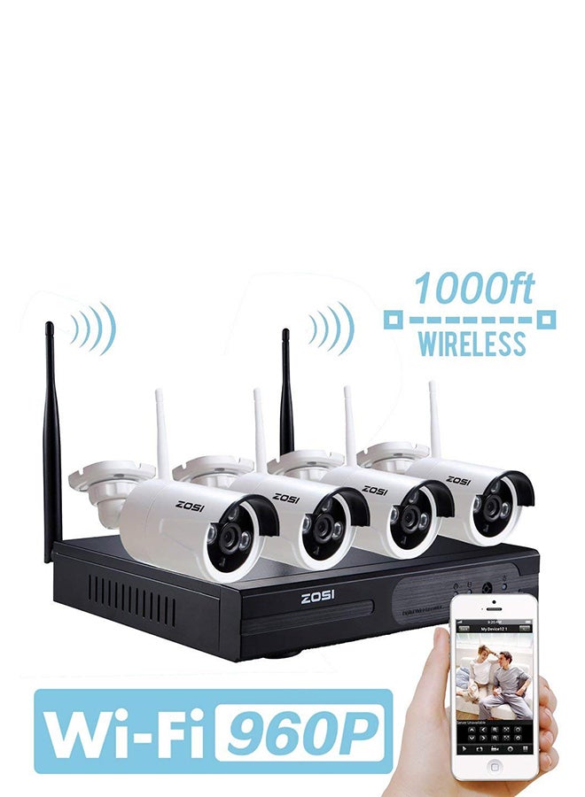 زوسي - نظام مراقبة يتكون من 4 كاميرات IP لا سلكية CCTV - Image 1
