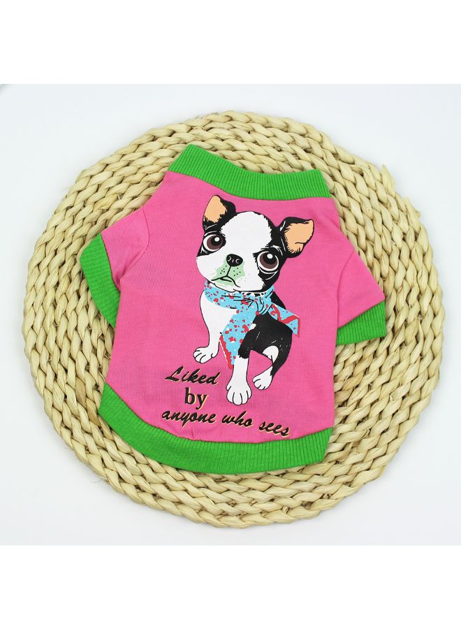 Generic Printed Pet Vest T-Shirt Pink/Light Green XS - Image 2