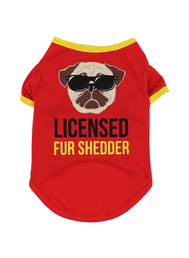 Generic Licensed Fur Shedder Printed Pet T-Shirt Red/Yellow S  - Image 1