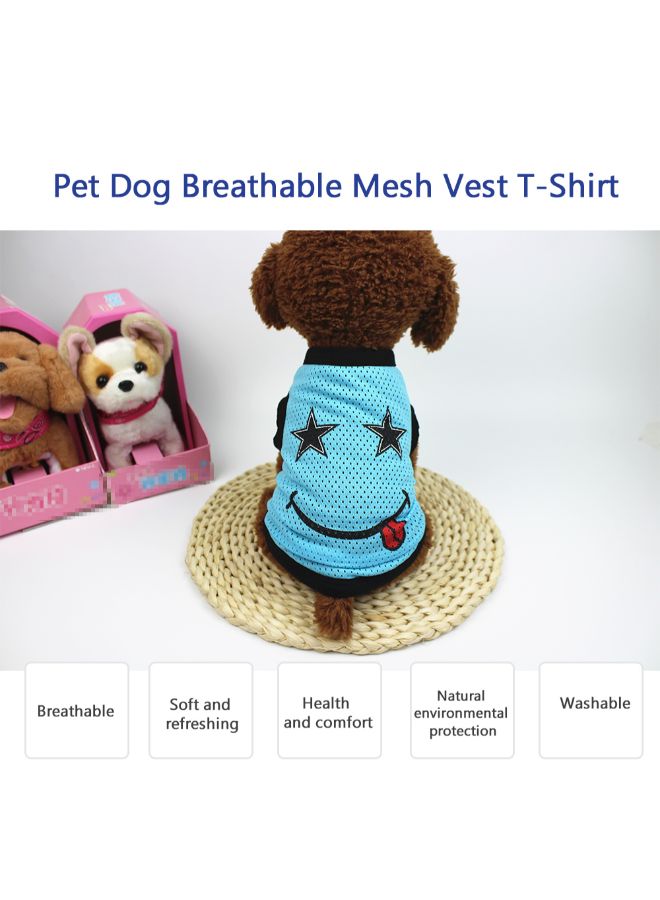 Generic Printed Vest T-Shirt For Dog Blue 25x1x21cm - Image 3