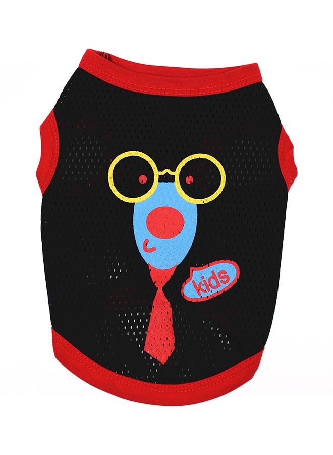 تيشيرت فيست مطبوع للكلاب أسود/أحمر 25x1x21سم - Image 1