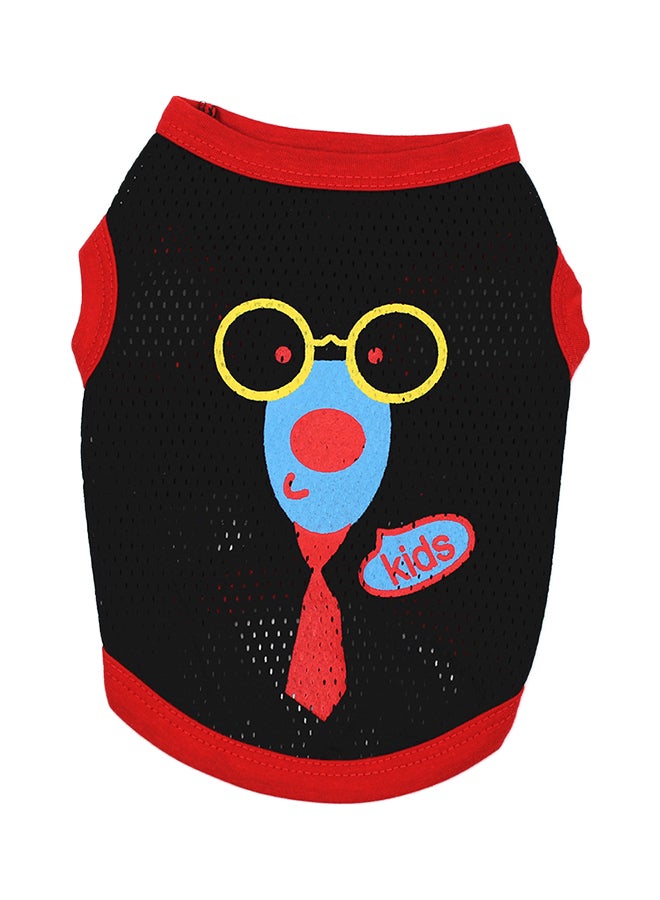 Printed Vest T-Shirt For Dog Black/Red 25x1x21cm - Image 1