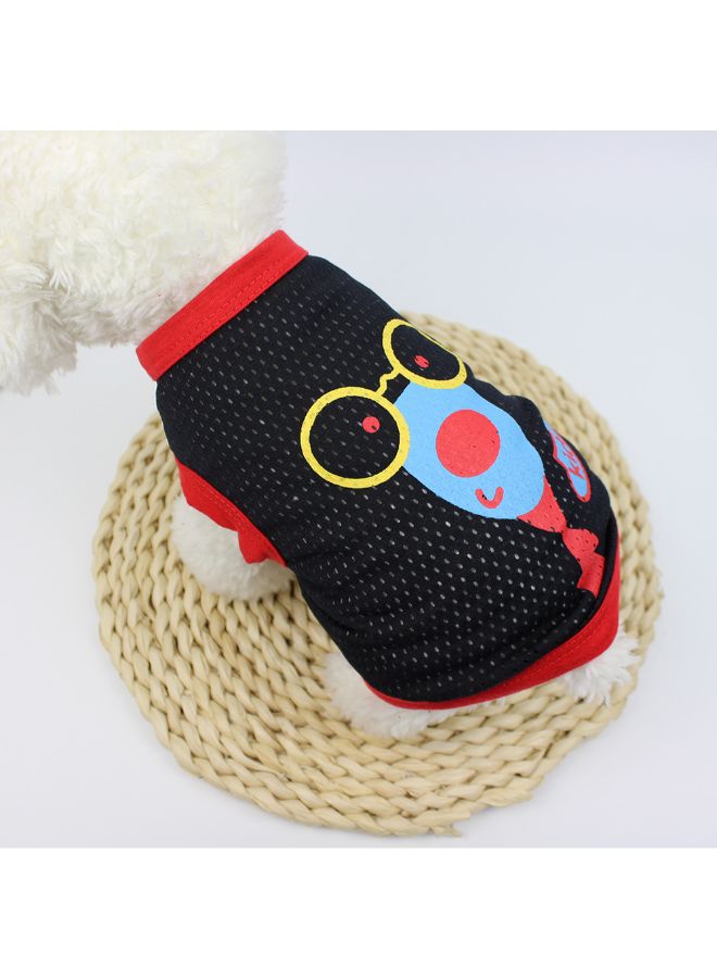 Printed Vest T-Shirt For Dog Black/Red 25x1x21cm - Image 2