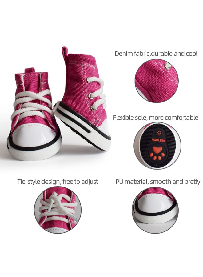 Pair Of 2 Canvas Boots Pink S