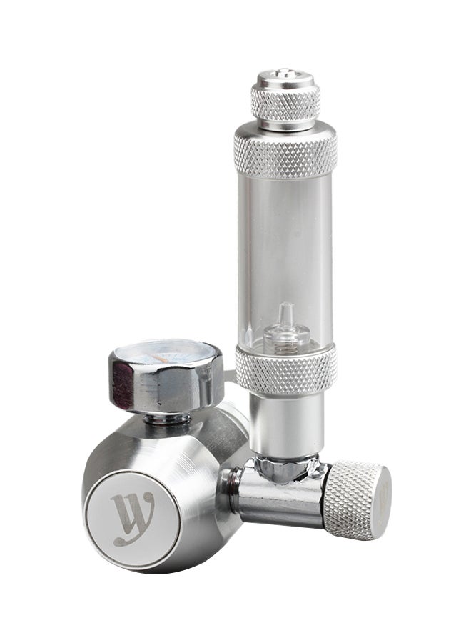 Double Aquarium Co2 Regulator Aluminum Cylinder Silver 18.90 x 9.10 x 13.90cm - Image 1