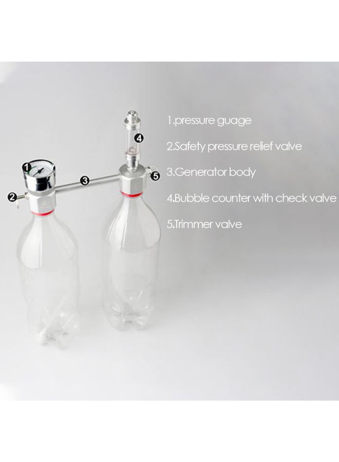 نظام مولد لثاني أكسيد الكربون لأحواض السمك فضي 22 x 6 x 12سم - Image 2