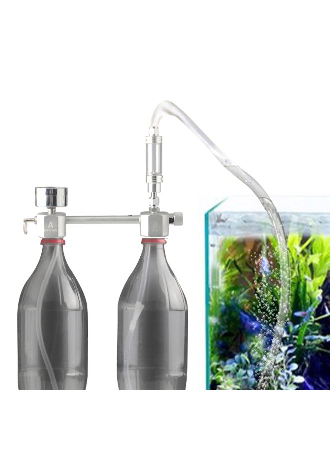 نظام مولد لثاني أكسيد الكربون لأحواض السمك فضي 22 x 6 x 12سم - Image 3
